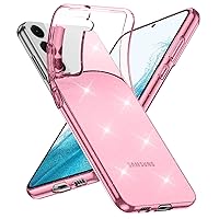 OUBA Galaxy S22 Plus 5G Glitter Case, Ultra [Slim Thin] Sparkly Shiny Bling Soft TPU Silicone Protective Cases Cover for Women Girls Compatible with Samsung Galaxy S22 Plus 5G 6.6 Inch - Glitter Pink