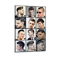 GEBSKI Modern Barber Shop Salon Hair Cut for Men Chart Poster (2) Canvas Painting Wall Art Poster for Bedroom Living Room Decor 16x24inch(40x60cm) Frame-style