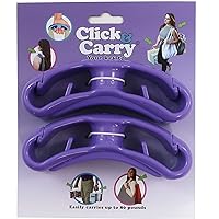 Click & Carry Grocery Bag Carrier, 2 Pack, Purple - As seen on Shark Tank, Soft Cushion Grip, Hands Free Grocery Bag Carrier, Plastic Bag Holder, Haul Sports Gear, Click and Carry with Ease