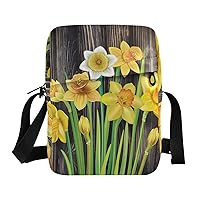 Daffodils Flowers Messenger Bag for Women Men Crossbody Shoulder Bag Satchel Bag Crossbody Side Bag with Adjustable Strap for Work Business