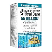 Natural Factors, Ultimate Probiotic Critical Care 55 Billion, Supports Intestinal Restoration, 9 Strains, 55 Billion CFU