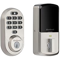Halo Keypad Wi-Fi Smart Door Lock, Keyless Entry Electronic Touchscreen Deadbolt Door Lock, No Hub Required App Remote Control, With SmartKey Re-Key Security, Satin Nickel