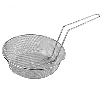 TrueCraftware-10-inch Round Fine Mesh Culinary Basket Nickel Plated with 9-1/8