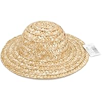 Darice 2814 Round Top, Natural Straw Hat, (ranges from 8 - 9