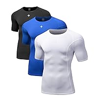 Milin Naco Compression Shirts for Men Short Sleeve Compression T Shirts Mens Compression Undershirts UPF 50+ Rash Guard