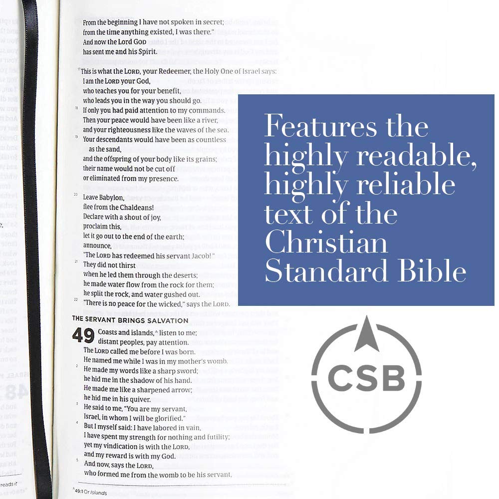 CSB He Reads Truth Bible, Black LeatherTouch, Black Letter, Wide Margins, Journaling Space, Illustrations, Reading Plans, Single-Column, Easy-to-Read Bible Serif Type