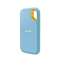 SanDisk 4TB Extreme Portable SSD - Up to 1050MB/s, USB-C, USB 3.2 Gen 2, IP65 Water and dust Resistance, Updated Firmware, Sky Blue - External Solid State Drive - SDSSDE61-4T00-G25B