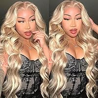 Nadula Hair Pre Everything 24 Inch Dark Blonde 613 Body Wave Wig Human Hair, Put On & Go 13x4 Lace Front Glueless Wigs Bye Bye Knots Pre-Cut Lace Frontal Wig 150% Density