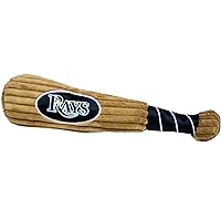MLB TAMPA BAY RAYS Baseball Bat Toy for DOGS & CATS. Soft Corduroy Plush with Inner SQUEAKER