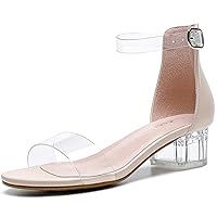 Dufannie Girls Sandals Low Heels Dress Pump Ankle Strap Open Toe Flower Girl Wedding Party for Toddler Little Big Kid