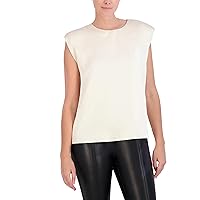 BCBGMAXAZRIA Women's Round Neck Sleeveless Pullover Blouse