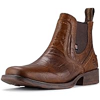 SUREWAY Mens Western Cowboy Boots Square Toe,All-Weather Rugged Slip On Work/Casual/Dress Boots Pull-On Chelsea Boots/Shoes for Men,Built for Ultimate Comfort & Durability
