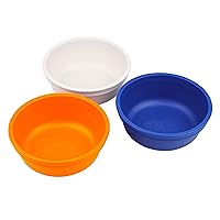 Re-Play Made in USA 12 Oz. Reusable Plastic Bowls, Pack of 3 Without Lid - Dishwasher and Microwave Safe Bowls for Snacks and Everyday Dining - Toddler Bowl Set 5.75