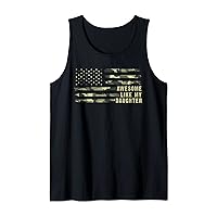 AWESOME LIKE MY DAUGHTER Camouflage USA Flag Father's Day Tank Top