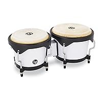 Latin Percussion Discovery Series 6-1/4-inch and 7 1/4-inch Bongo with Free Carrying Bag Drum, Snow White, (LP601D-SW-K)