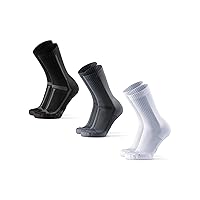 DANISH ENDURANCE Crew Running Socks, 3 Pairs Calf Length Sports Socks, Lightweight Compression, Breathable & Padding, for Men and Women