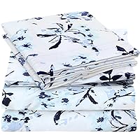 Mellanni King Size Sheet Set - 4 Piece Iconic Collection Bedding Sheets & Pillowcases - Extra Soft, Cooling Bed Sheets - Deep Pocket up to 16 inch - Wrinkle, Fade, Stain Resistant (King, Madison Blue)
