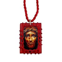Most Precious Blood of Jesus Red Wood Scapular Necklace Collar Escapulario Rojo Madera Preciosisima Sangre de Cristo