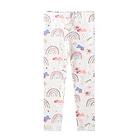 Little Girls Kids Soft Patterns Stretch Athletic Leggings Yoga Ankle Length Pants Tights for Sports Athletic