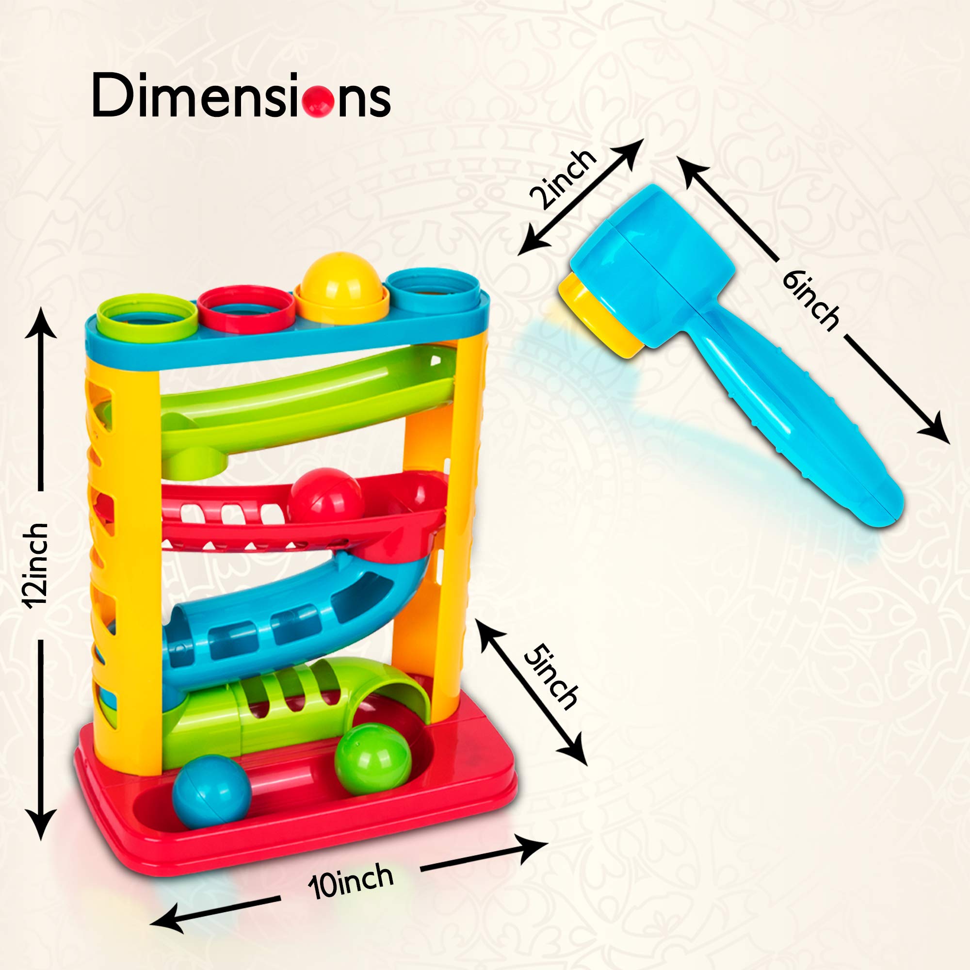 Durable Pound A Ball Toys for Toddler, Stacking, Learning, Active, Early Developmental Hammer Montessori Toys, Fun Gifts for Boy & Girl - STEM Educational Toy - Great Birthday Gift Ages 1 2 3