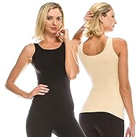 Kurve Seamless Sleeveless Comfy Tank Top, Great for Undergarment, Maternity Top - Made in USA-