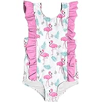 RAISEVERN Baby Girls Swimsuit Ruffles Bathing Suits Cute Beach Sport Swimming Backless Summer One Piece Swimwear 2-7 Years