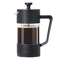 French Press Coffee Maker (12oz)- Borosilicate Glass, Coffee Press, Single Cup French Press, 3 cup Capacity, Black