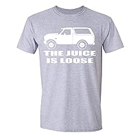 Men's Juice is Loose Bronco OJ Simpson Novelty Gag Crewneck Short Sleeve T-Shirt