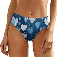 Heart Print Women's Underwear Soft Low Rise Panties Seamless No Show Bikini Briefs