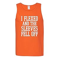 I Flexed and The Sleeves Fell Off - Funny Workout Gym Humor Mens Tank Top