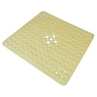 Essential Medical Supply Shower Mat in 20in x 20in with Drain Holes for Easy Use in Cream, Includes 2 Mats Per Package