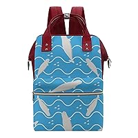 Beluga Dolphin Diaper Bag Backpack Travel Waterproof Mommy Bag Nappy Daypack