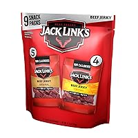 Jack Link's Beef Jerky Variety - Includes Original and Teriyaki Flavors, On the Go Snacks, 13g of Protein Per Serving, 9 Count of 1.25 Oz Bags (Pack of 1)