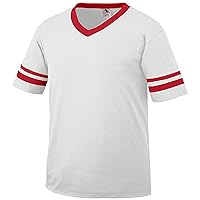 Augusta Sportswear mens Sleeve stripe jersey, White/Red, 3X-Large US