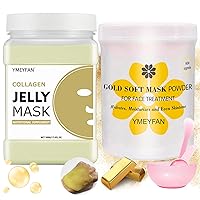 Jelly Mask for Facials Professional - Upgrade 24K Gold & Collagen Peel Off Face Masks Skincare for Hydrating Moisturize Firming Anti-Aging, Hydrojelly Facial Mask for Spa Day(17.6oz/Jar)
