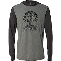 Black Celtic Tree Lightweight Yoga Hoodie Tee Shirt