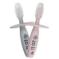 ZoLi Chubby Gummy teether | 2 Pack Baby Teething Relief - Blush/Grey, BPA Free Teething Stick - Teething Toy