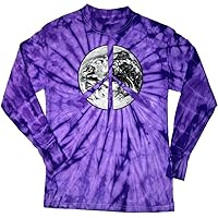 Peace T-Shirt Earth Satellite Symbol Tie Dye Long Sleeve