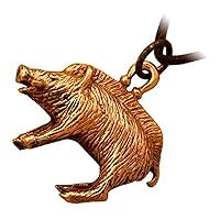 GWG Jewellery Pendant Necklace Coated Celtic Wild Boar Animal in Gift Box for Women