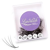 Promade Fans 4D For Eyelash Extensions (1000 fans) - Easy, Quick Appication and Long Lasting (Multi-Curl C CC D, Thickness 0.07 to 0.1mm, Length 9 to 18mm) (10 mm, 0.1 - D)