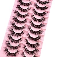 HBZGTLAD Invisible band Lashes 10 Pairs 3D Faux Mink Lashes Natural short Transparent Terrier Lashes Clear Band Soft Eyelashes Extension (10pairsN21)