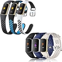 Maledan Product Image Compatible with Fitbit Charge 5 Bands Women Men - Waterproof Sport Band Breathable Strap Replacement Wristbands for Fitbit Charge 5 Accessories