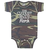 The Cutest Boys Are Born In March Funny Baby Boy Bodysuit Infant