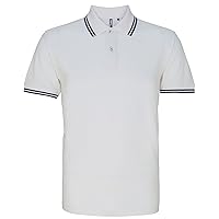 Asquith & Fox Mens Classic Fit Tipped Polo Shirt (L) (White/Navy)