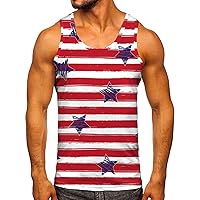 Sleeveless American Flag Shirts for Men Mens Drop arm Tank Mens Jersey Muscle Shirt Big Tall Workout Shirts Gym Tshirt
