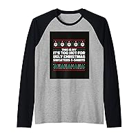 Ugly Christmas Sweaters funny Raglan Baseball Tee
