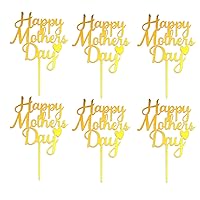 10pcs Happy Mothers Day Cake Toppers Mothers Day Flower Picks Happy Mothers Day Acrylic Topper Mom Cake Topper for Happy Mothers Day Cake Decorations Mothers Day Cupcake Decorations
