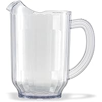 Carlisle FoodService Products Versapour Clear Pitcher Tall Pitcher for Restaurants, Catering, Kitchens, Plastic, 60 Ounces, Clear