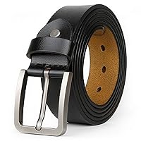 JingHao Mens Leather Belt,Plus Size Belts for Men,Pin Buckle Belt Great for Jeans, Casual,Formal,Work Wear 28-64