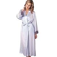 Women's Silk Robe, Lace Trim, Side Seam Pockets, Le Tresor, Lingerie, Beautiful Gift Packaging